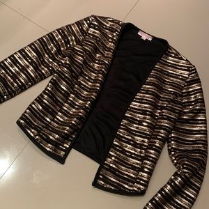 GOLD AND BLACK SEQUINS BLAZER